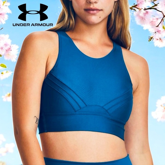 NWOT, Under Armour, Infinity Pintuck Mid Sports Bra – Size XL - Blue 🏃‍♀️‍➡️ - Picture 1 of 7